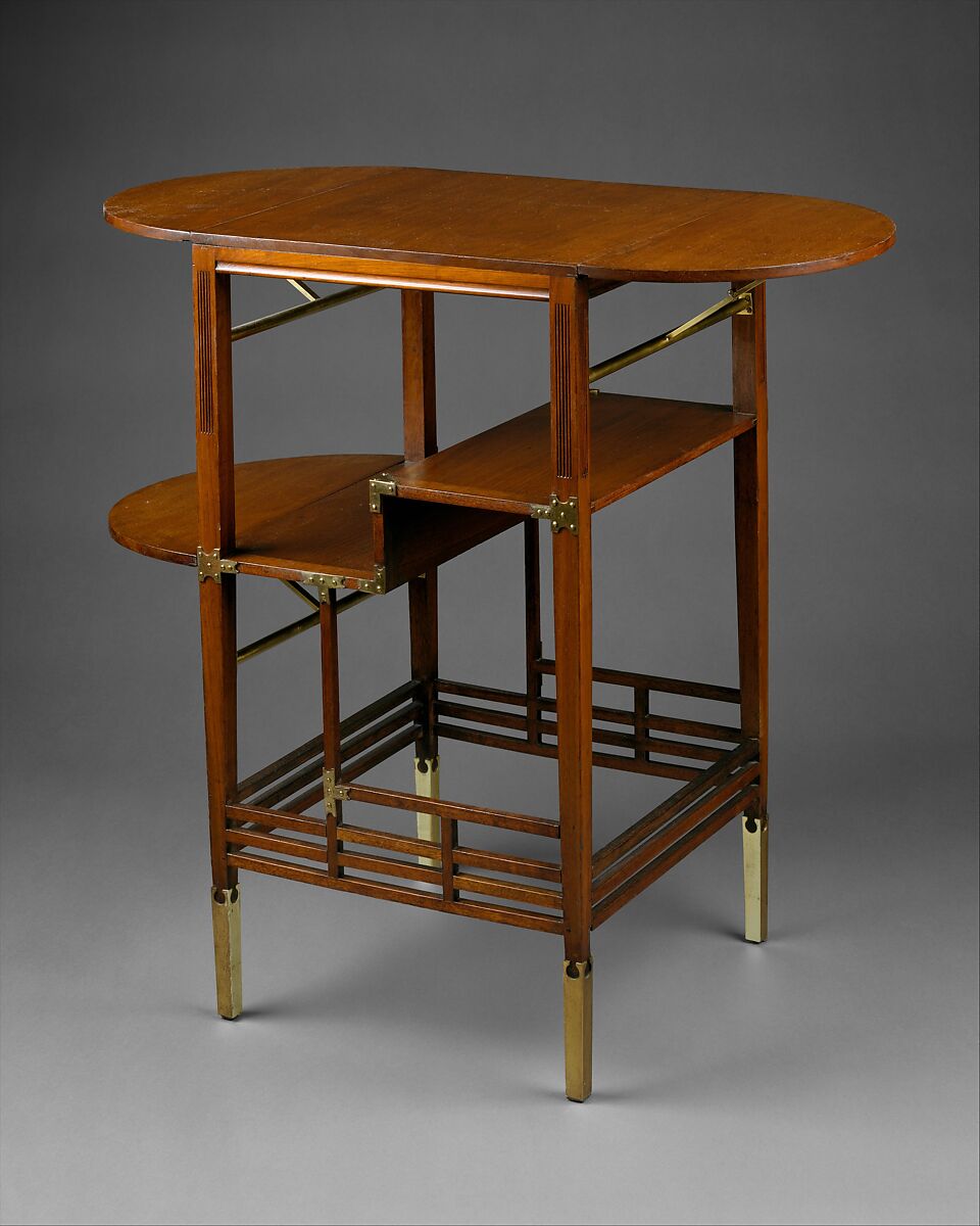 Side table, Edward William Godwin (British, Bristol 1833–1886 London), Walnut and gilt brass, British, London 