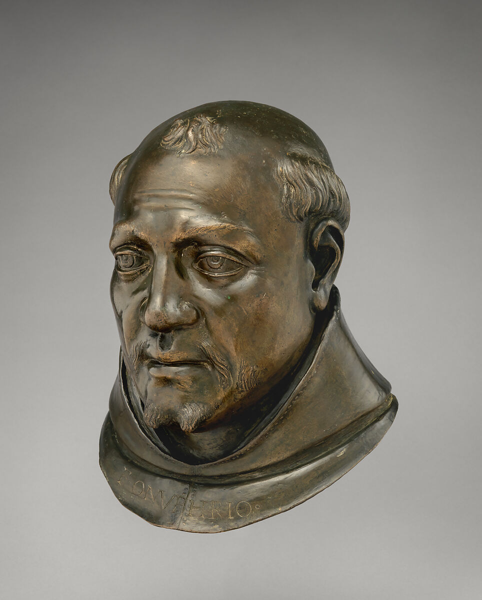 Onofrio Panvinio, Girolamo Campagna (Italian, Verona 1549–1625 Venice), Bronze, iron (hook at back of neck), Italian, possibly Verona and Venice