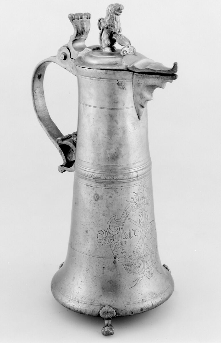 Flagon, Pewter, possibly Swiss, Zug 