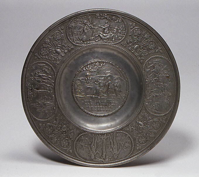 Plate, Paulus Öham the younger (master 1634, died 1671), Pewter, German, Nuremberg 