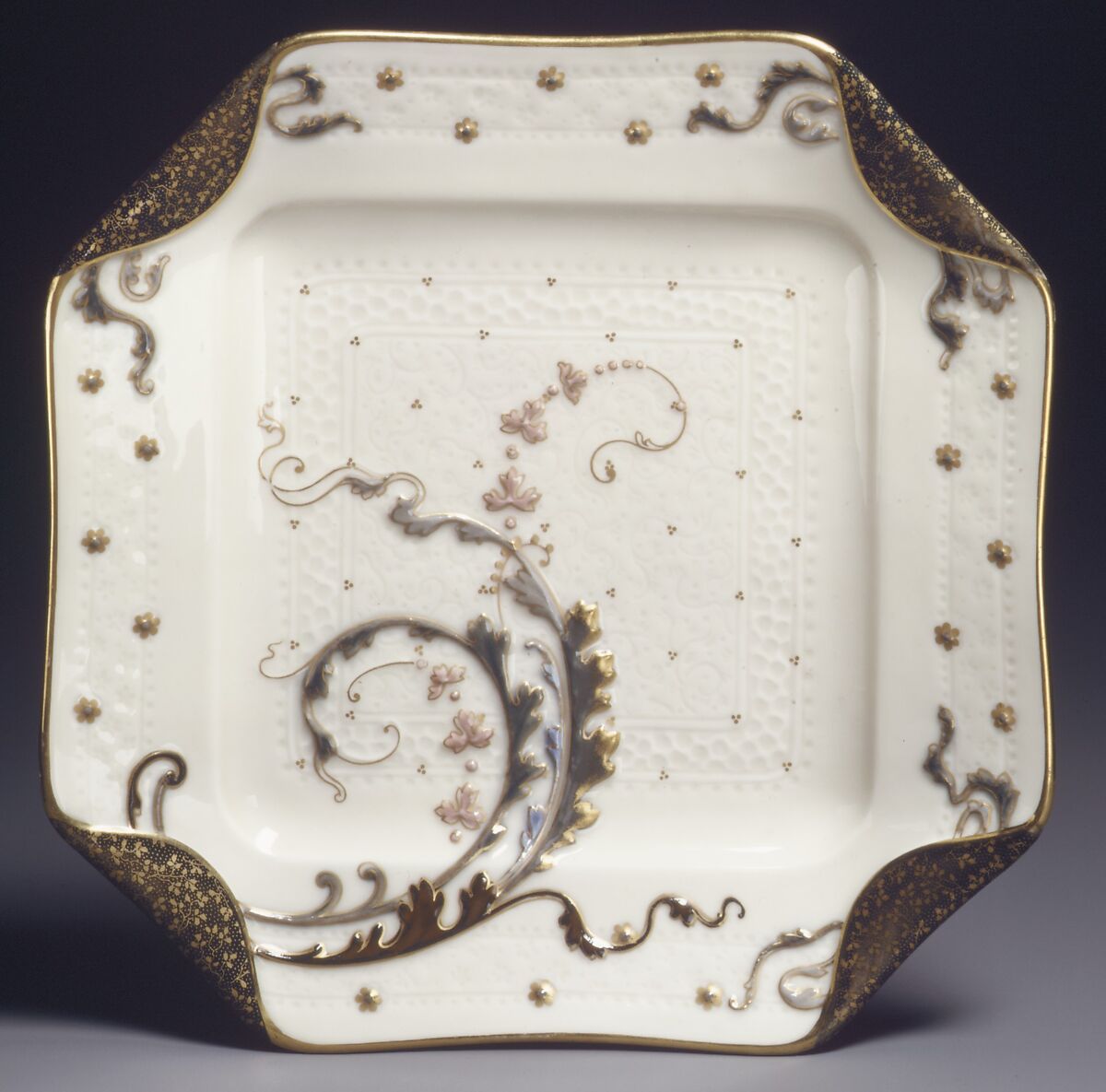 Dish, Design attributed to Albert-Louis Dammouse (French, Paris 1848–1926 Sèvres), Hard-paste porcelain, French, Limoges 