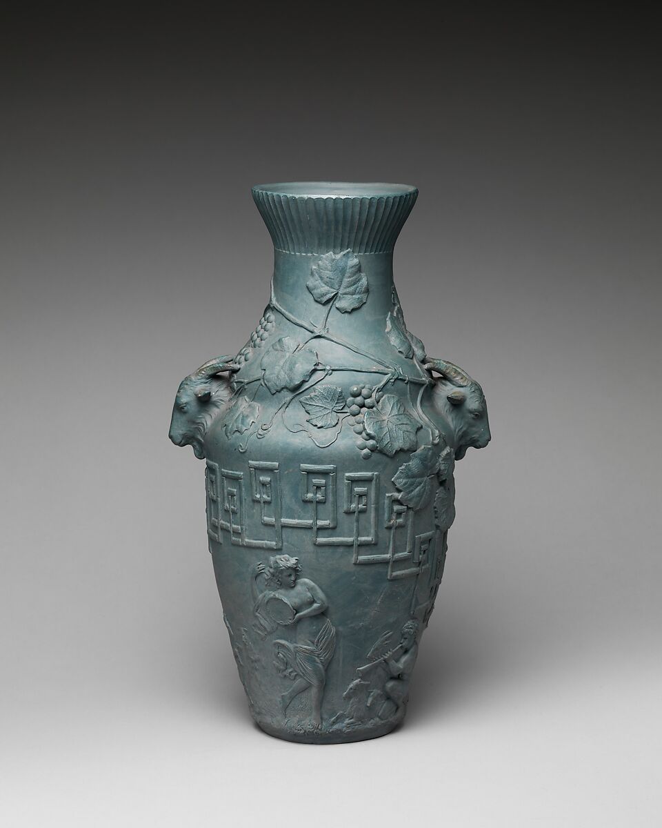 Pastoral Vase, Isaac Broome (1835–1922), tinted porcelain, American 