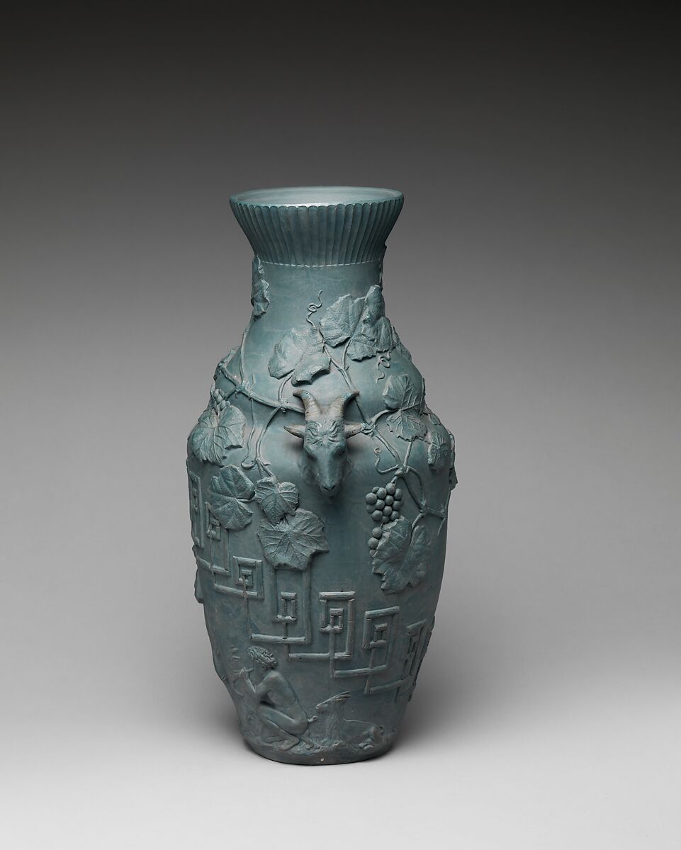 Pastoral Vase, Isaac Broome (1835–1922), tinted porcelain, American