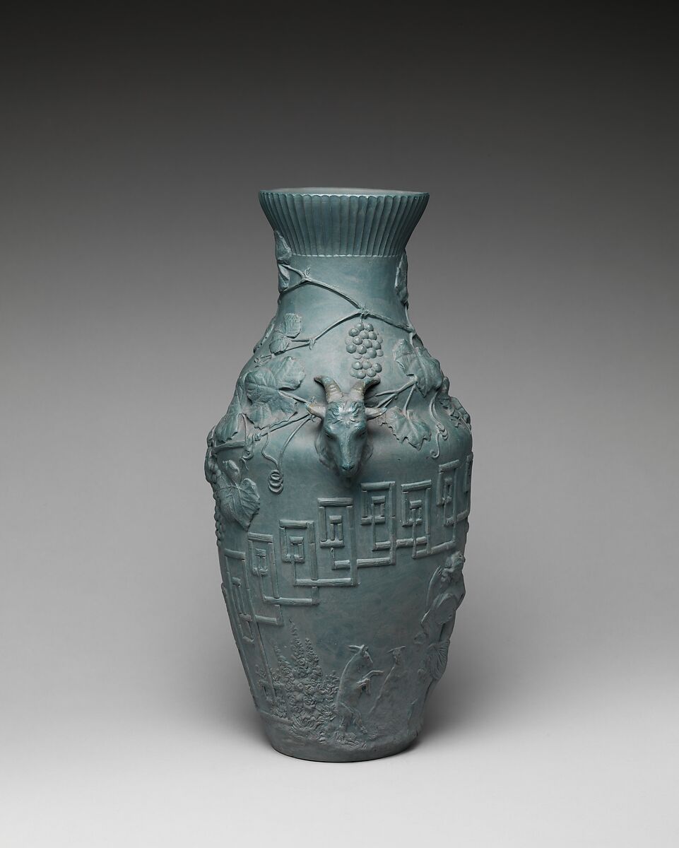 Pastoral Vase, Isaac Broome (1835–1922), tinted porcelain, American