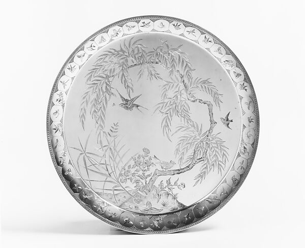 Salver, Frederick Elkington, Silver, parcel gilt, British, Birmingham