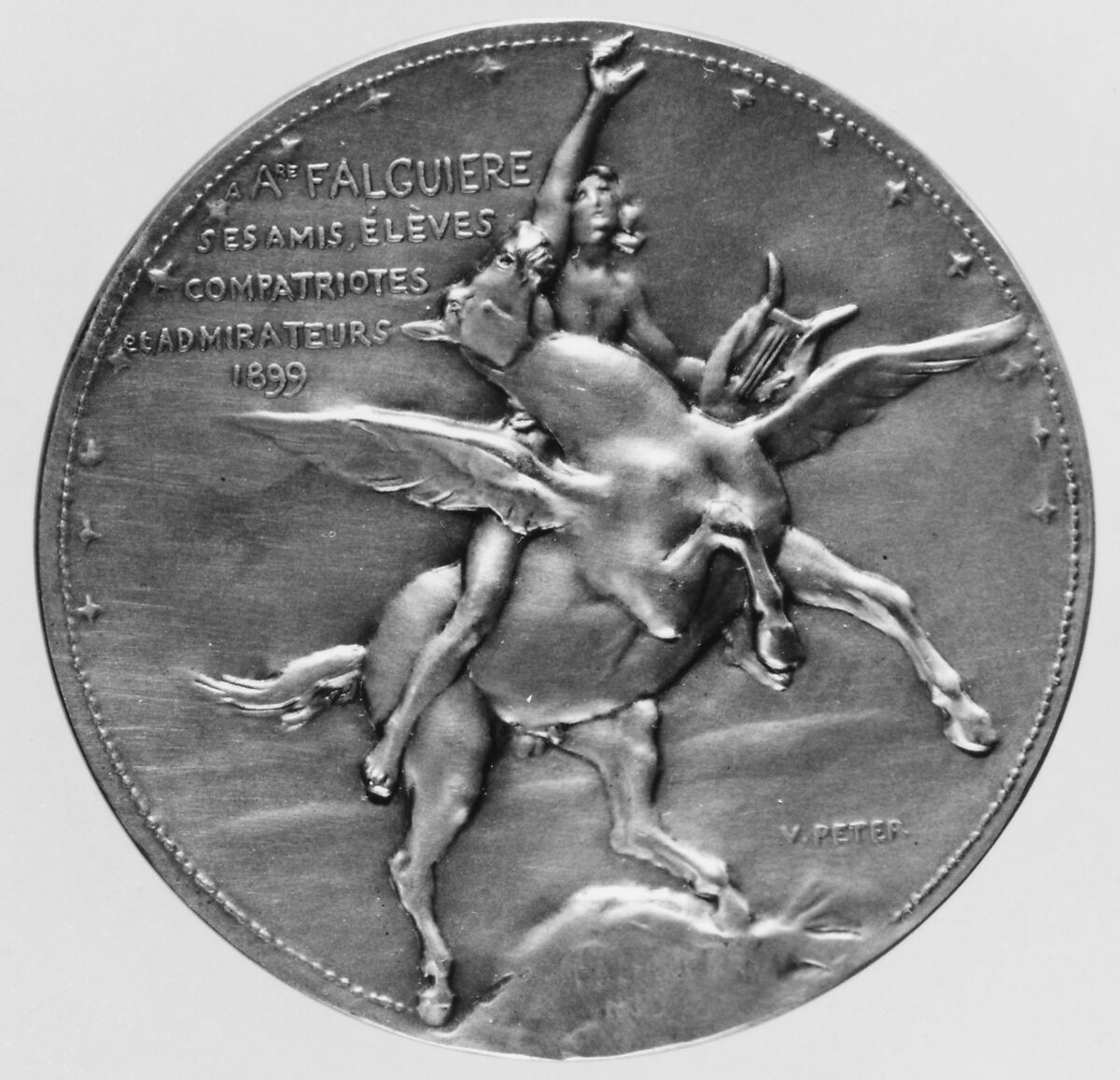 Alexandre Falguière, Medalist: Victor Peter (French, Paris 1840–1918 Paris), Bronze, French