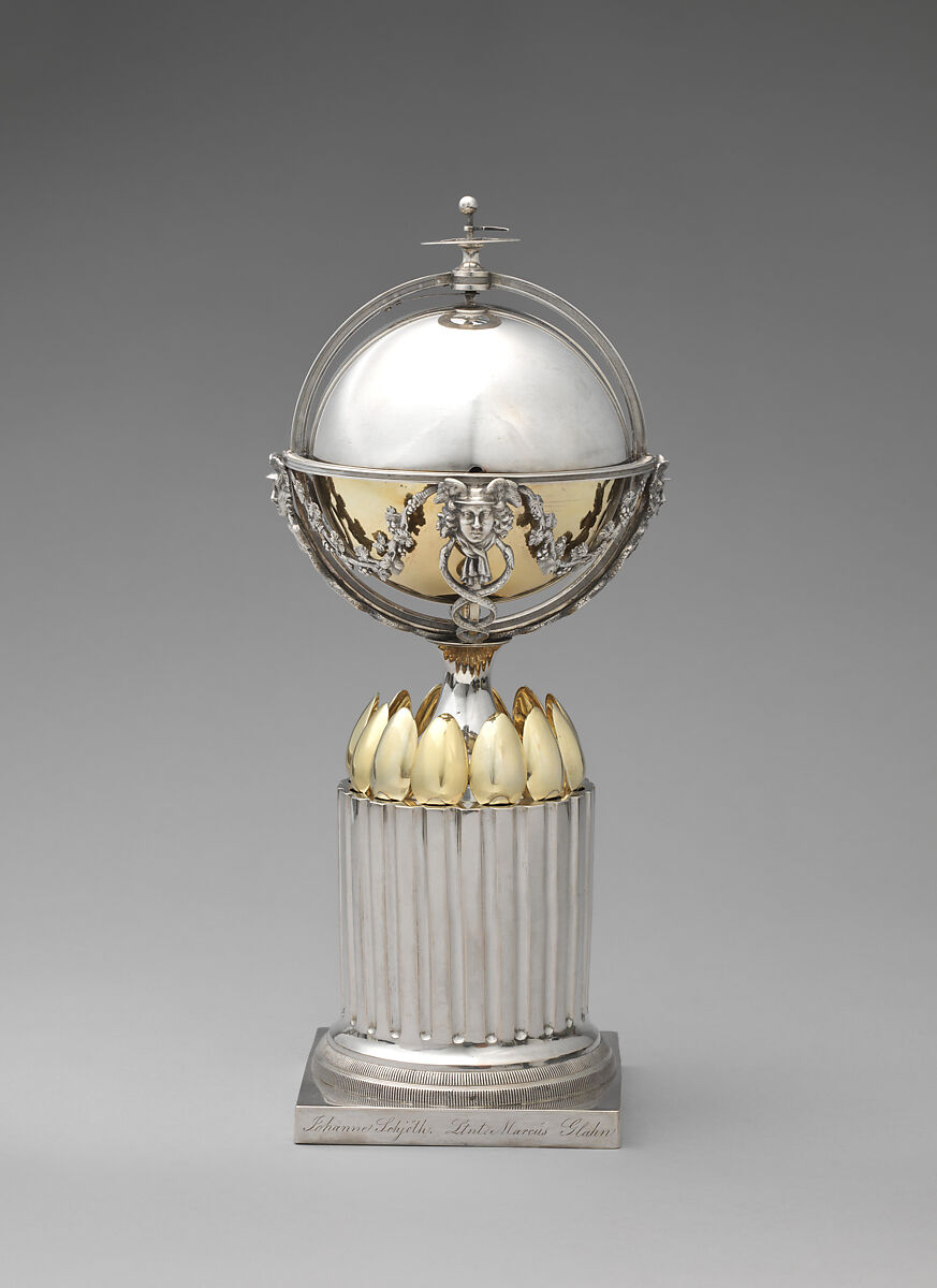 Sugar bowl and spoons, Bendix Gijsen (Danish, 1765–1822), Silver, partly gilt, Danish, Copenhagen 