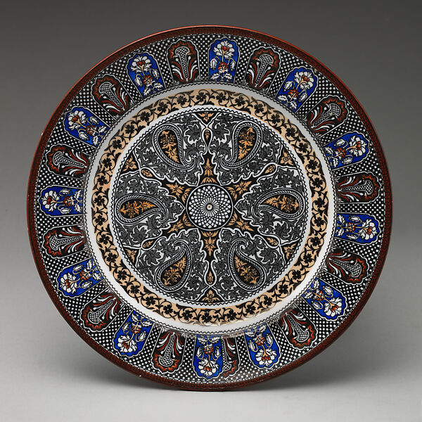 Plate, Wedgwood and Co., Transfer-printed earthenware, British, Staffordshire 