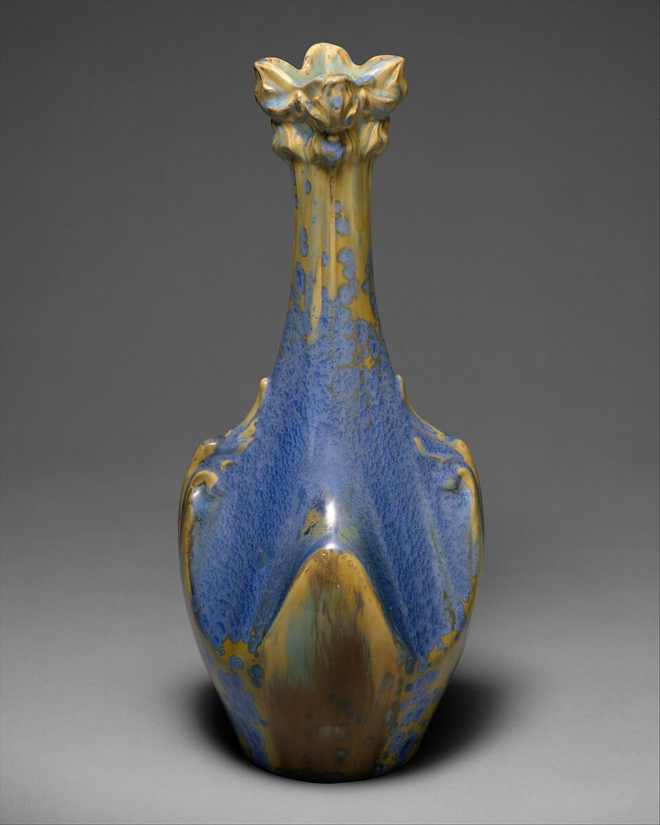 Vase, Factory of Olivier de Sorra, Stoneware, French, Pierrefonds 