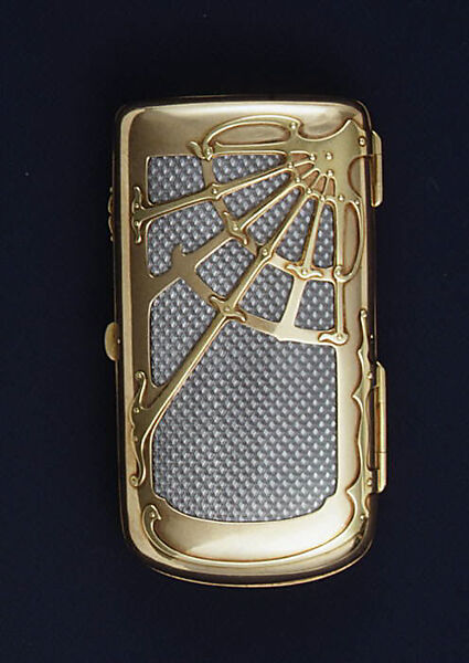 Cigarette case, House of Carl Fabergé, Silver, gold, enamel, Russian, St. Petersburg 