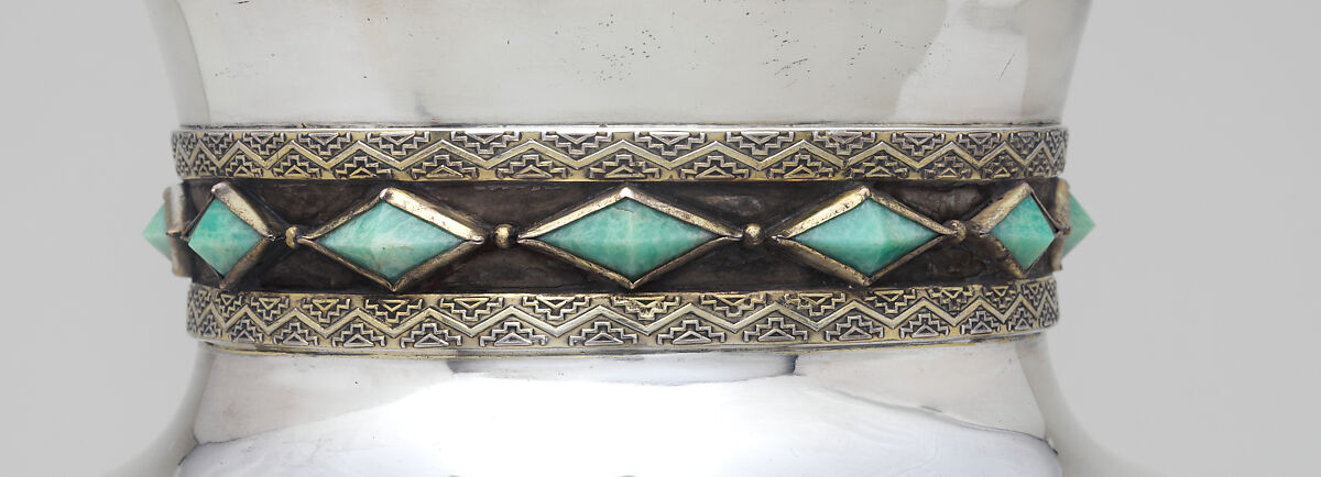 Vase, Tiffany &amp; Co. (1837–present), Silver, silver-gilt, freshwater baroque pearls, amazonite, opals., American