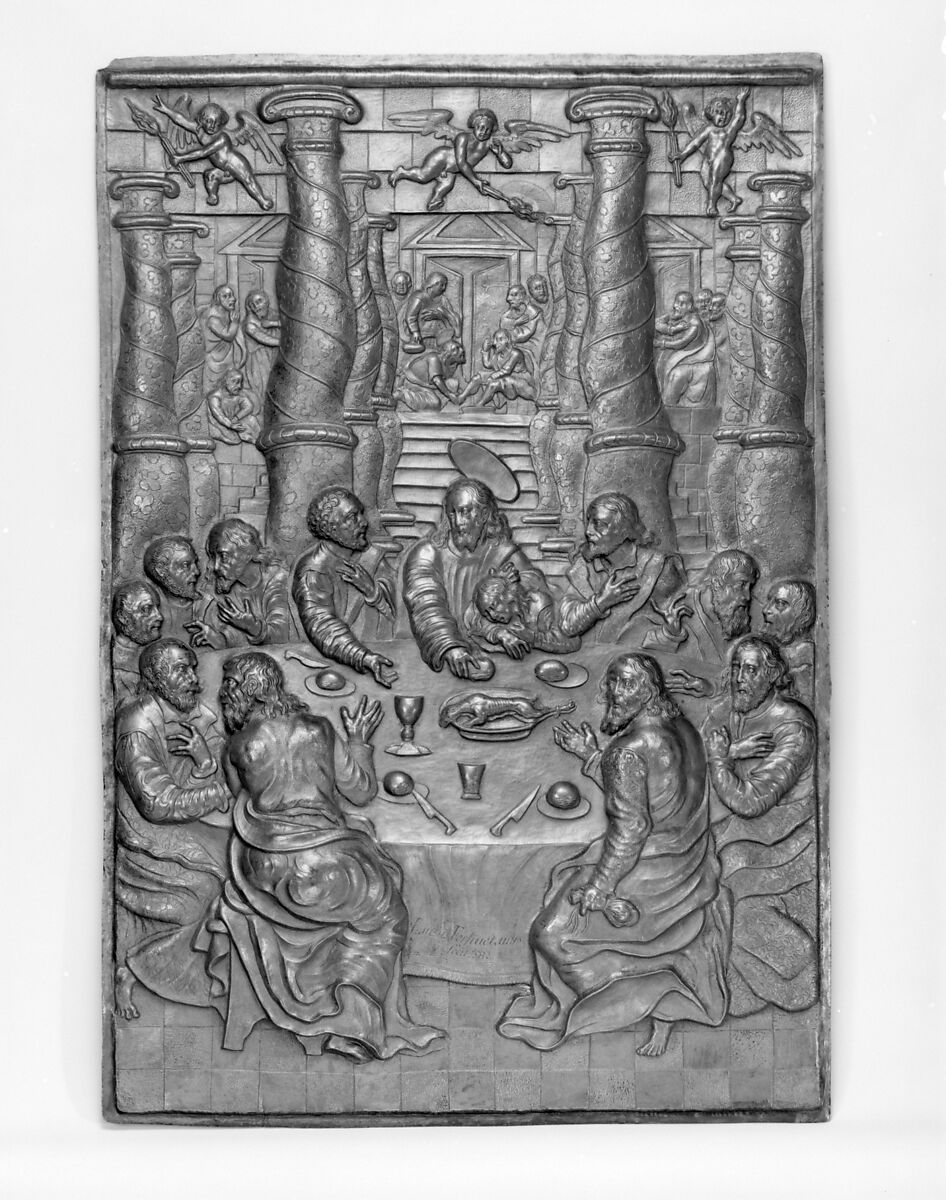 The Last Supper, Based on a fresco by Livio Agresti da Forlì (Italian, active Rome, ca. 1550–80 Forlì), Copper, Italian, Rome 