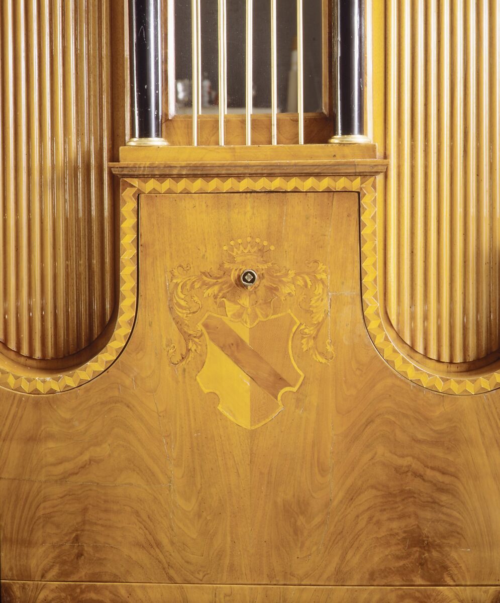 Secretary (sécretaire à abattant), Walnut, parcel-ebonized and mounted with gilt bronze; leather, glass, brass, Austrian