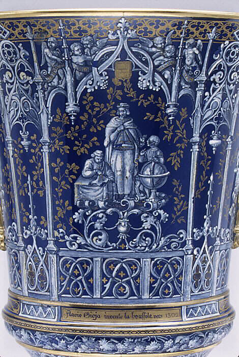 Vase (vase gothique Fragonard) (one of a pair), Model designed by Alexandre Evariste Fragonard (French, Grasse 1780–1850 Paris), Hard-paste porcelain decorated in polychrome enamels, gold, gilt bronze, French, Sèvres