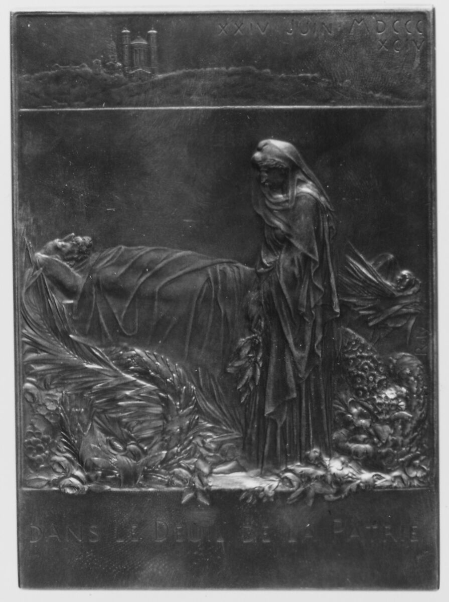 The Death of Sadi Carnot, Medalist: Louis-Oscar Roty (French, Paris 1846–1911 Paris), Bronze, struck, French 