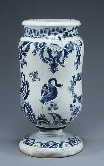 Pharmacy jar, Probably made at Dubois Manufactory, Faience (tin-glazed earthenware), probably French, Paris