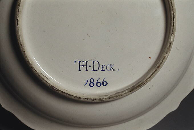 Dish, Joseph-Théodore Deck (French, Guebwiller, Alsace 1823–1891 Paris), Earthenware, French, Paris
