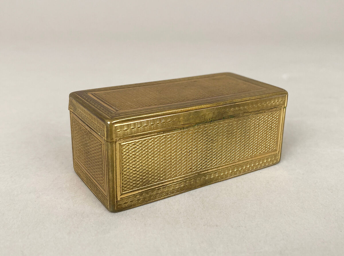 Rectangular box, Yellow metal, gilt, French 