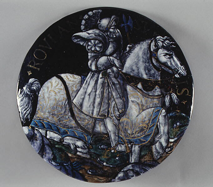 Roland, Colin Nouailher (French, active 1539, d. after 1571), Painted and partly gilded enamel on copper, French, Limoges 