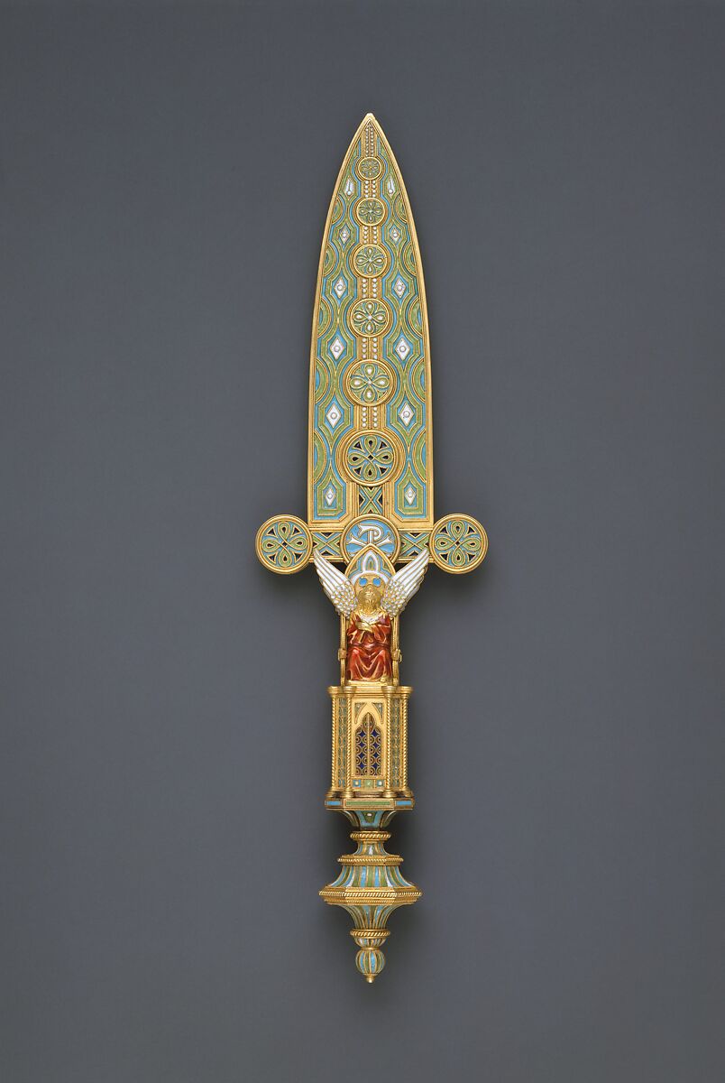 Paper knife, Firm of Castellani, Gold, enamel, Italian, Rome