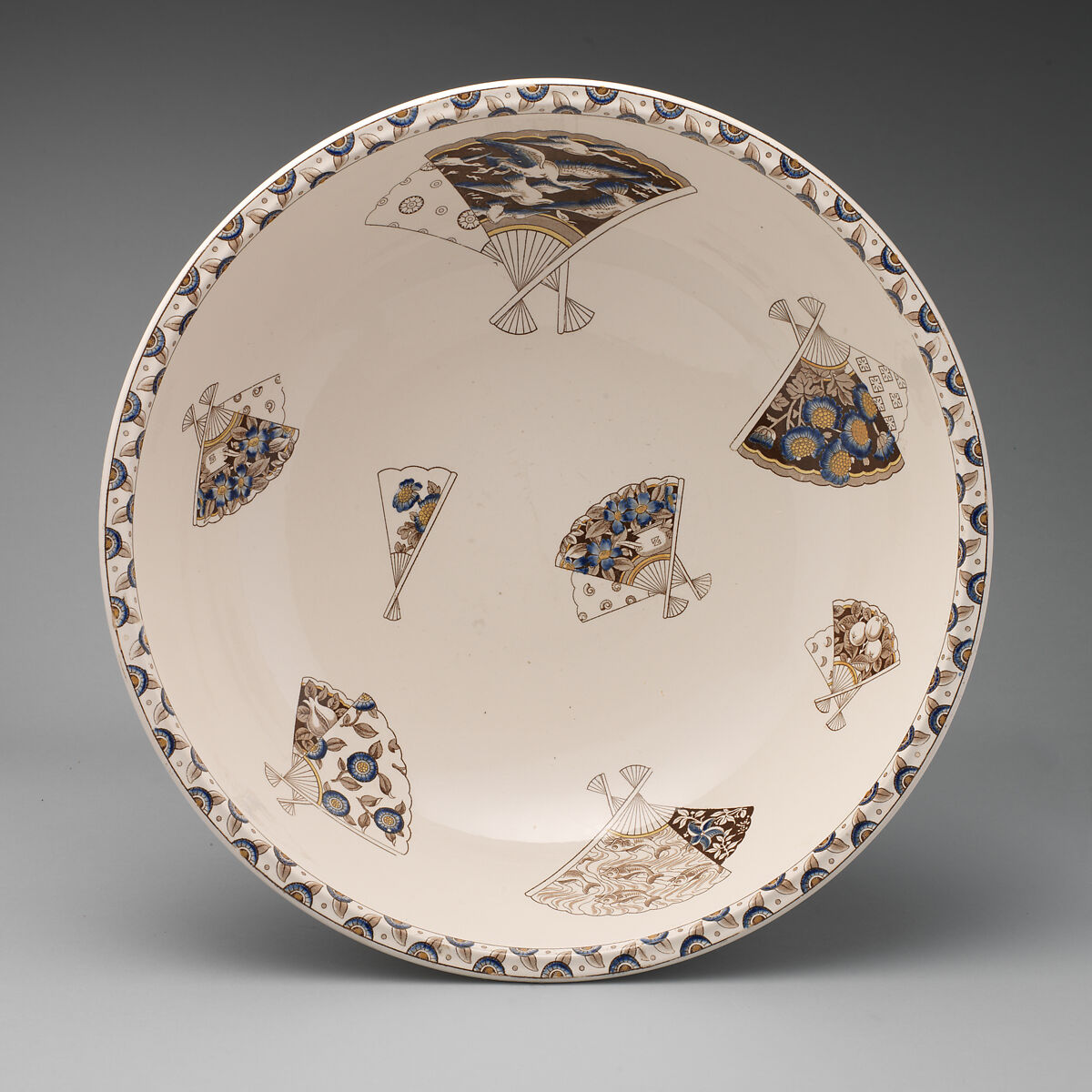 Ewer and basin, soap and brush boxes, Earthenware, probably British, Staffordshire