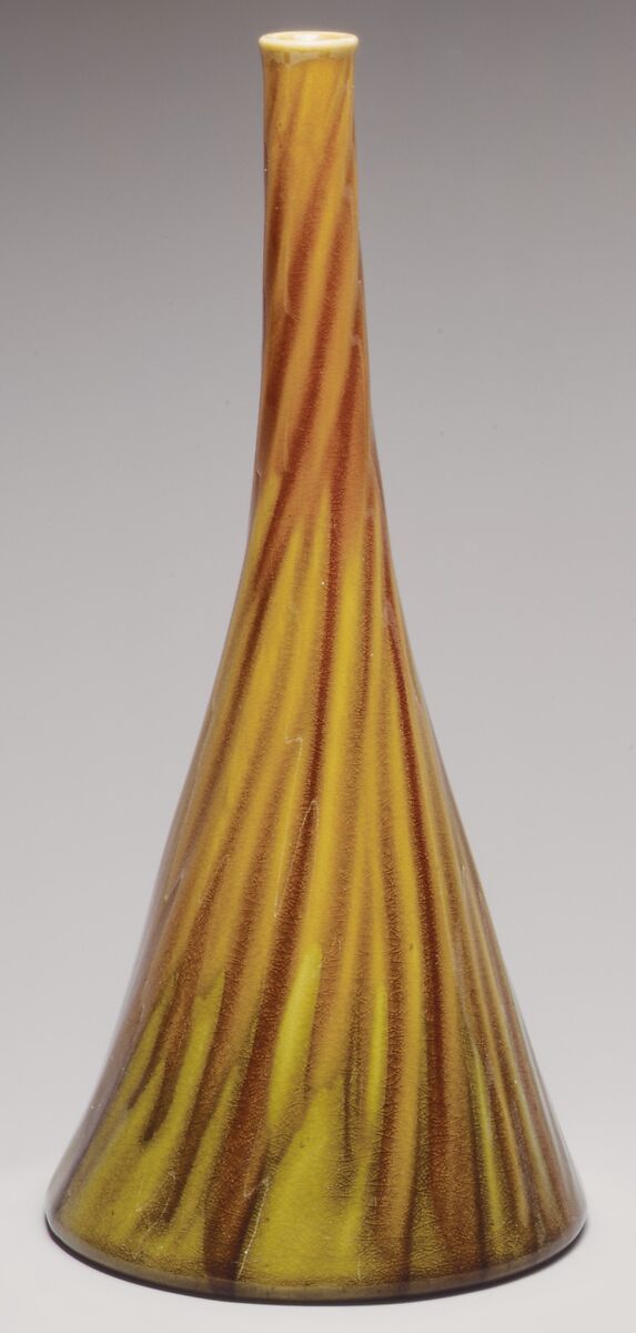 Vase, Christopher Dresser (British, Glasgow, Scotland 1834–1904 Mulhouse), Glazed earthenware, British, Linthorpe, Yorkshire 