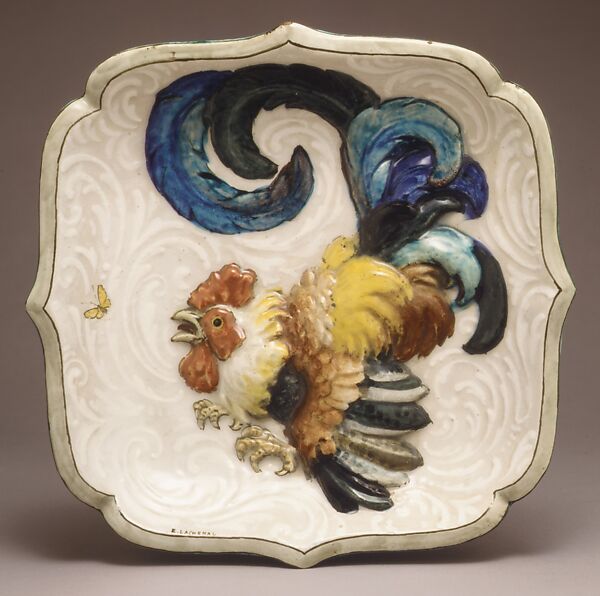 Dish, Edmond Lachenal (French, 1855–1948), Glazed earthenware, French, Châtillon-sous-Bagneux 