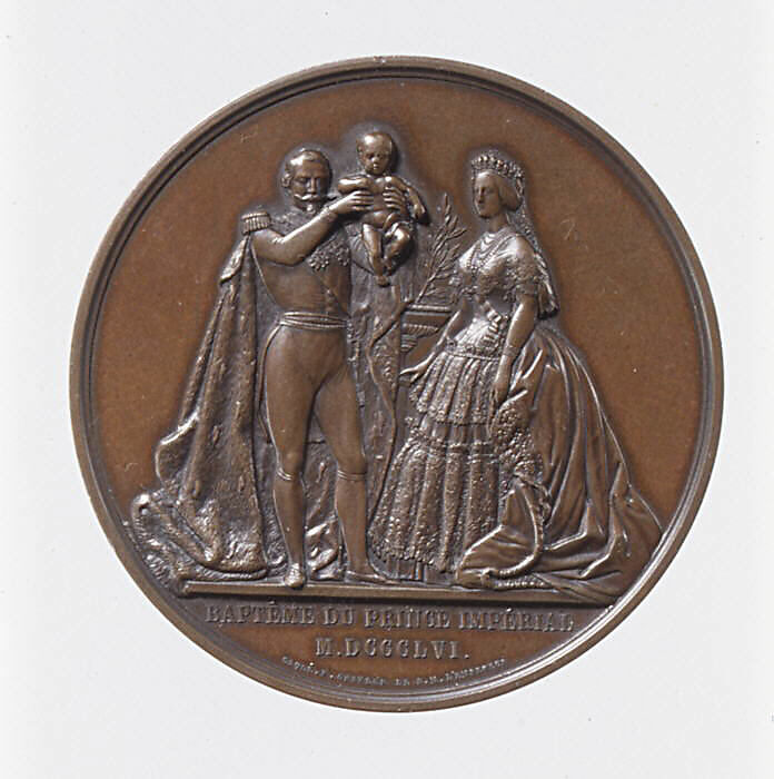 Baptism of the Prince Impérial, Medalist: Armand-Auguste Caqué (French, Saintes 1793–1881 Paris), Bronze, struck, French 
