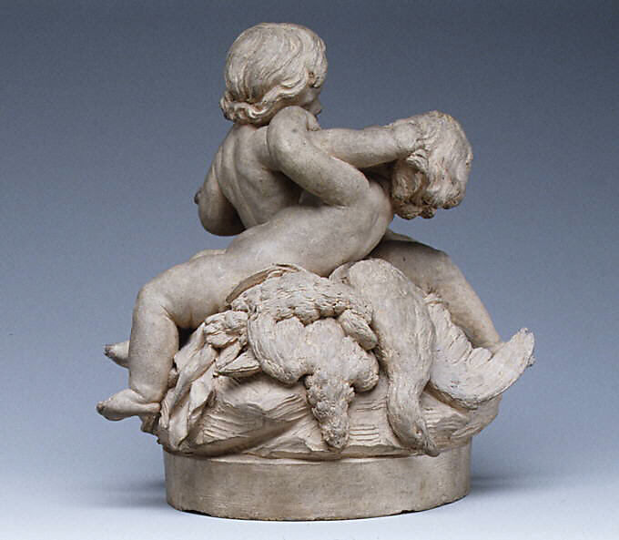 Children with dead game, Attributed to Robert Joseph Auguste (French, 1723–1805, master 1757), Terracotta, French, Paris