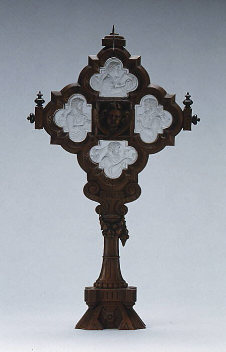 The Four Evangelists, Attributed to Valerio Belli (Il Vicentino) (1468–1546), Rock crystal and fruitwood, Italian, Vicenza crystal with European stand 