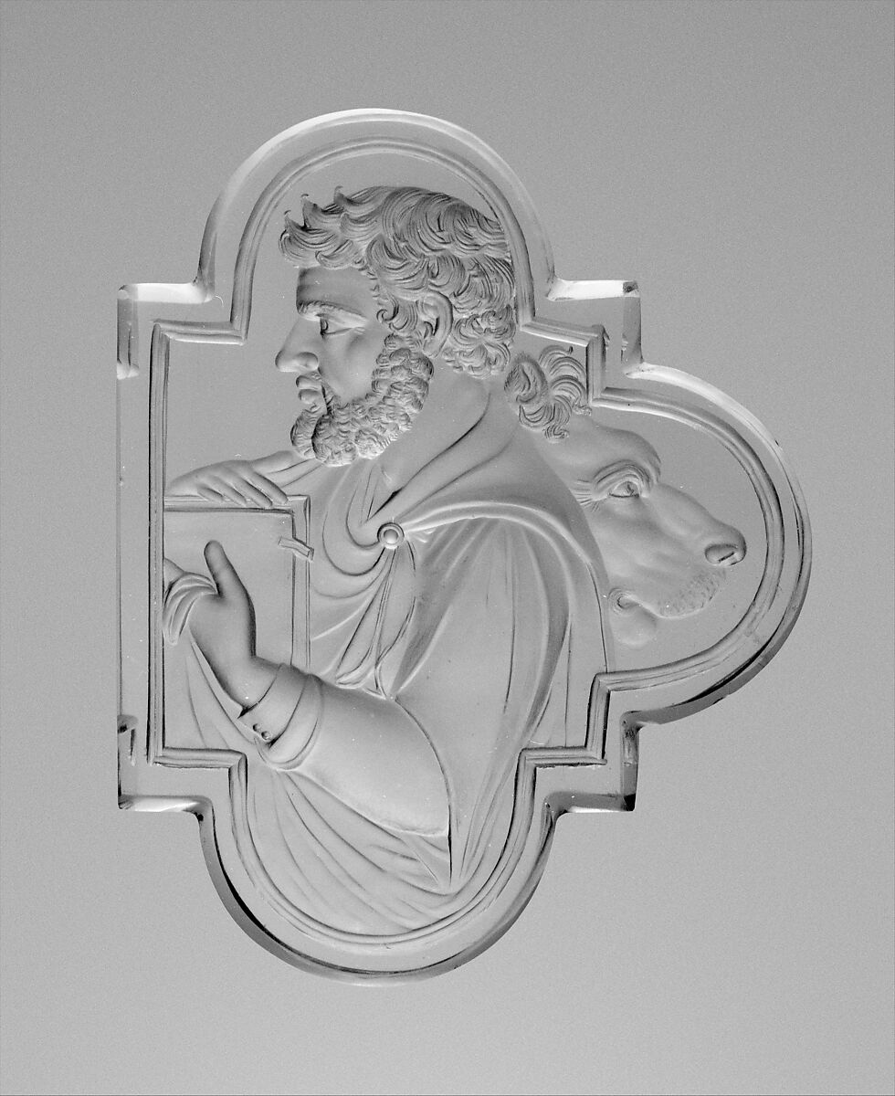 The Four Evangelists, Attributed to Valerio Belli (Il Vicentino) (1468–1546), Rock crystal and fruitwood, Italian, Vicenza crystal with European stand