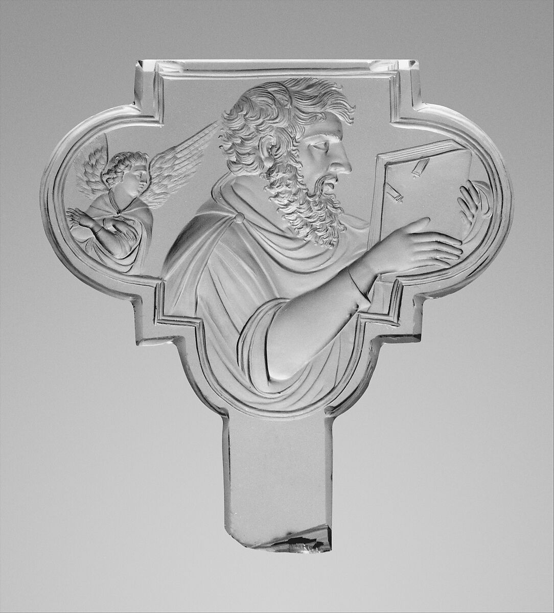 The Four Evangelists, Attributed to Valerio Belli (Il Vicentino) (1468–1546), Rock crystal and fruitwood, Italian, Vicenza crystal with European stand