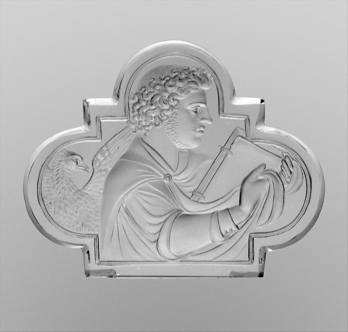 The Four Evangelists, Attributed to Valerio Belli (Il Vicentino) (1468–1546), Rock crystal and fruitwood, Italian, Vicenza crystal with European stand