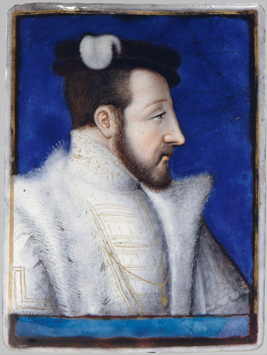 Henri II, King of France, Léonard Limosin (ca. 1505–1575/1577), Enamel on copper, partly gilt, French, Limoges 