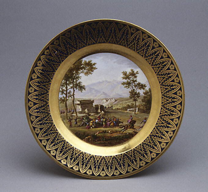 Plate (from the "Vues Diverses" service), Sèvres Manufactory (French, 1740–present), Hard-paste porcelain, French, Sèvres 