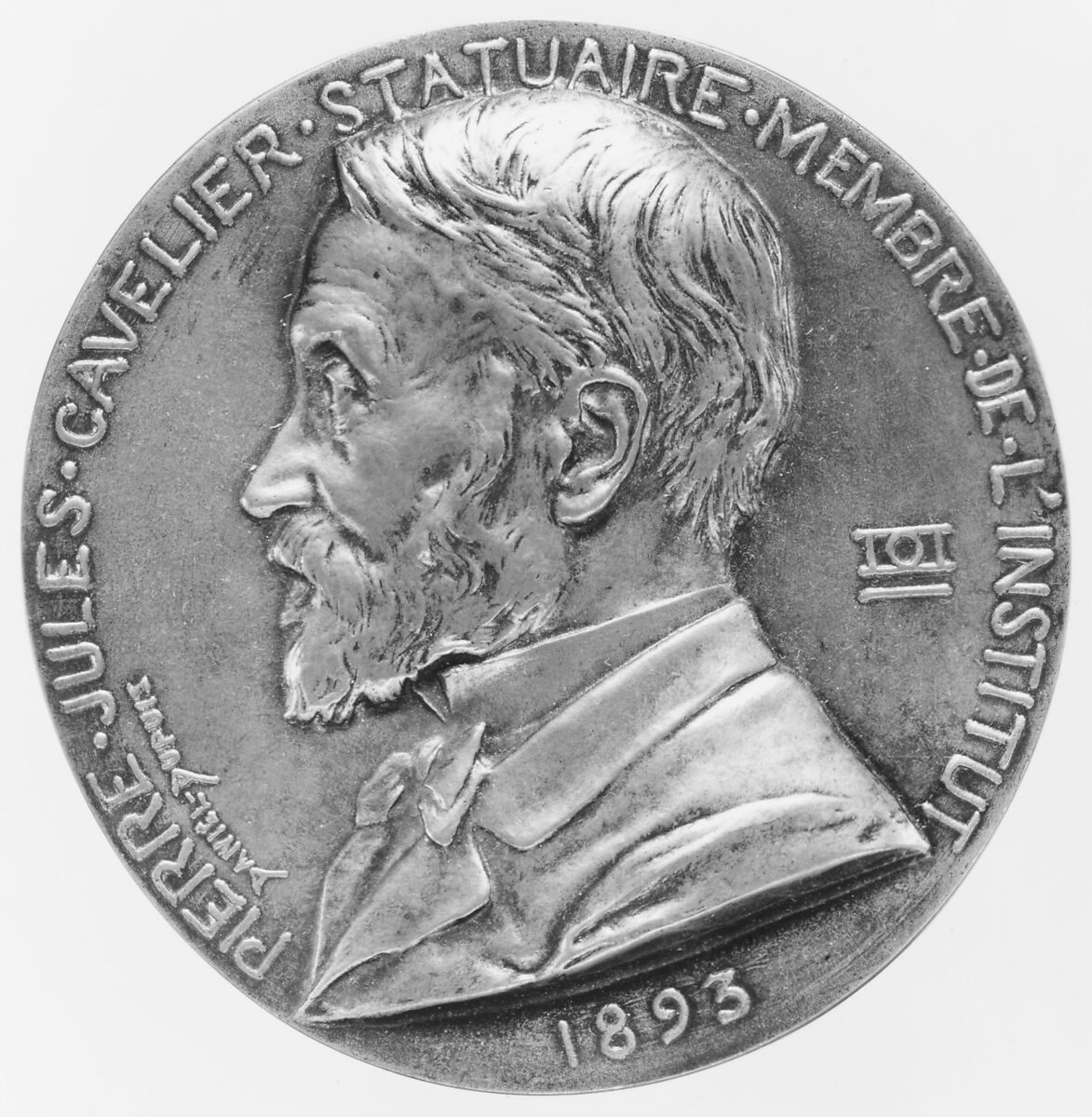 Pierre-Jules Cavelier (1814–1894), sculptor, Medalist: Daniel Jean-Baptiste Dupuis (French, 1849–1899), Bronze, French 