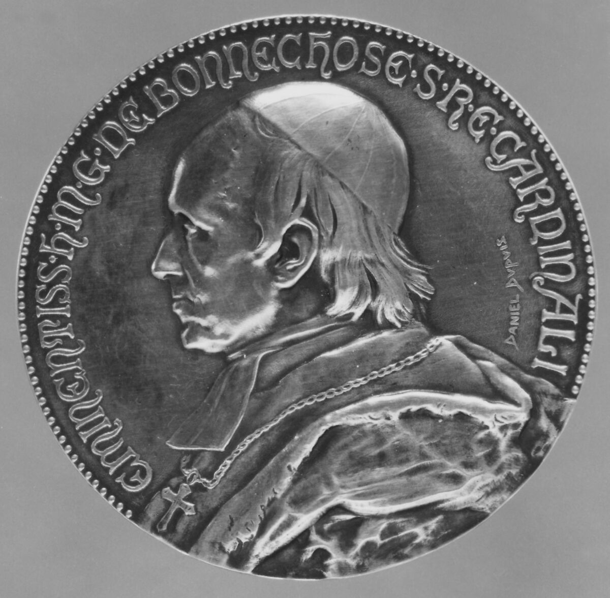 Henri-Marie-Gaston de Bonnechose (1800–1833), Cardinal Archbishop of Rouen, Medalist: Daniel Jean-Baptiste Dupuis (French, 1849–1899), Silver, French 