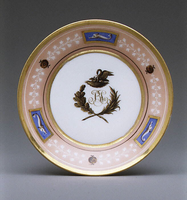 Cups and saucers (3), Hard-paste porcelain, French, Paris