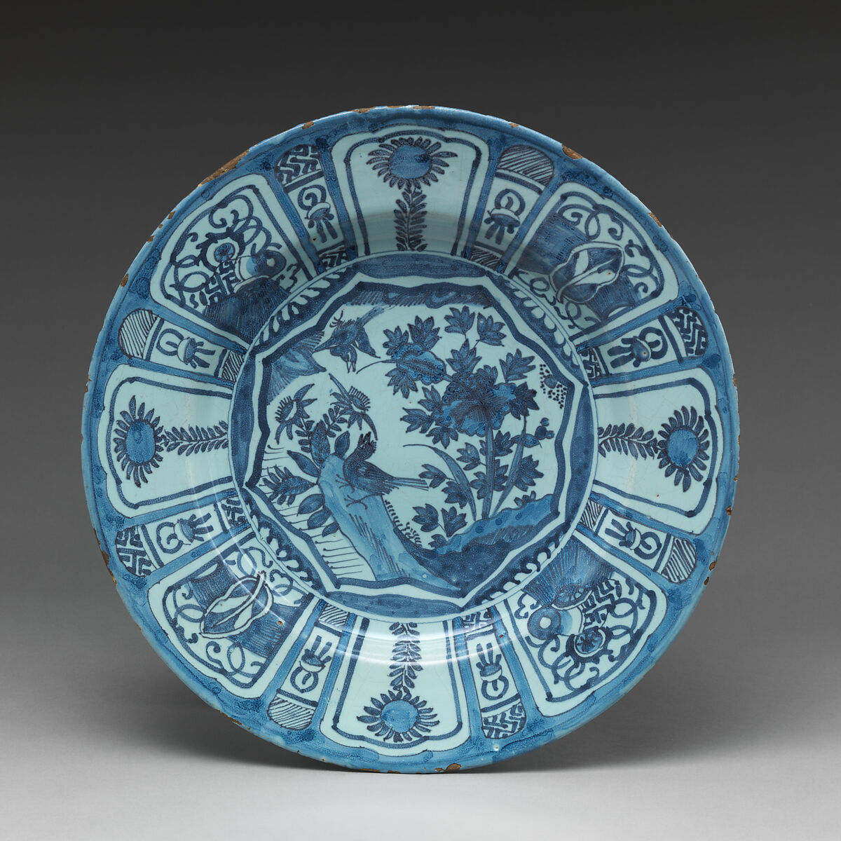 Dish, Tin-glazed earthenware, possibly German 