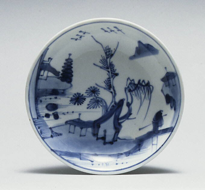 Saucer, Hard-paste porcelain, Chinese, for European market 
