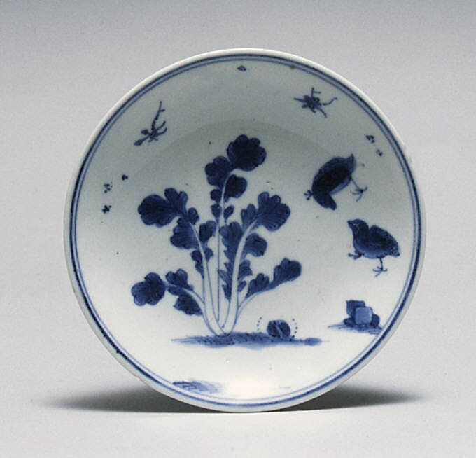 Dish, Hard-paste porcelain, Japanese, for European market 