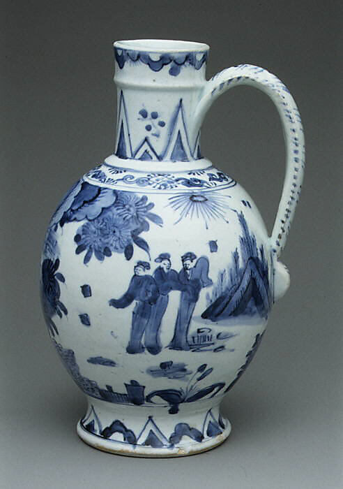 Ewer, Hard-paste porcelain, Japanese, for European, probably Dutch, market 