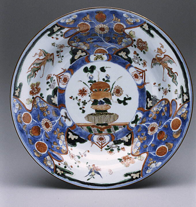 Dish, Hard-paste porcelain, Chinese, for Continental European market 