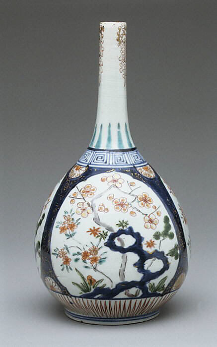 Vase (one of a pair), Hard-paste porcelain, Japanese, for European market 