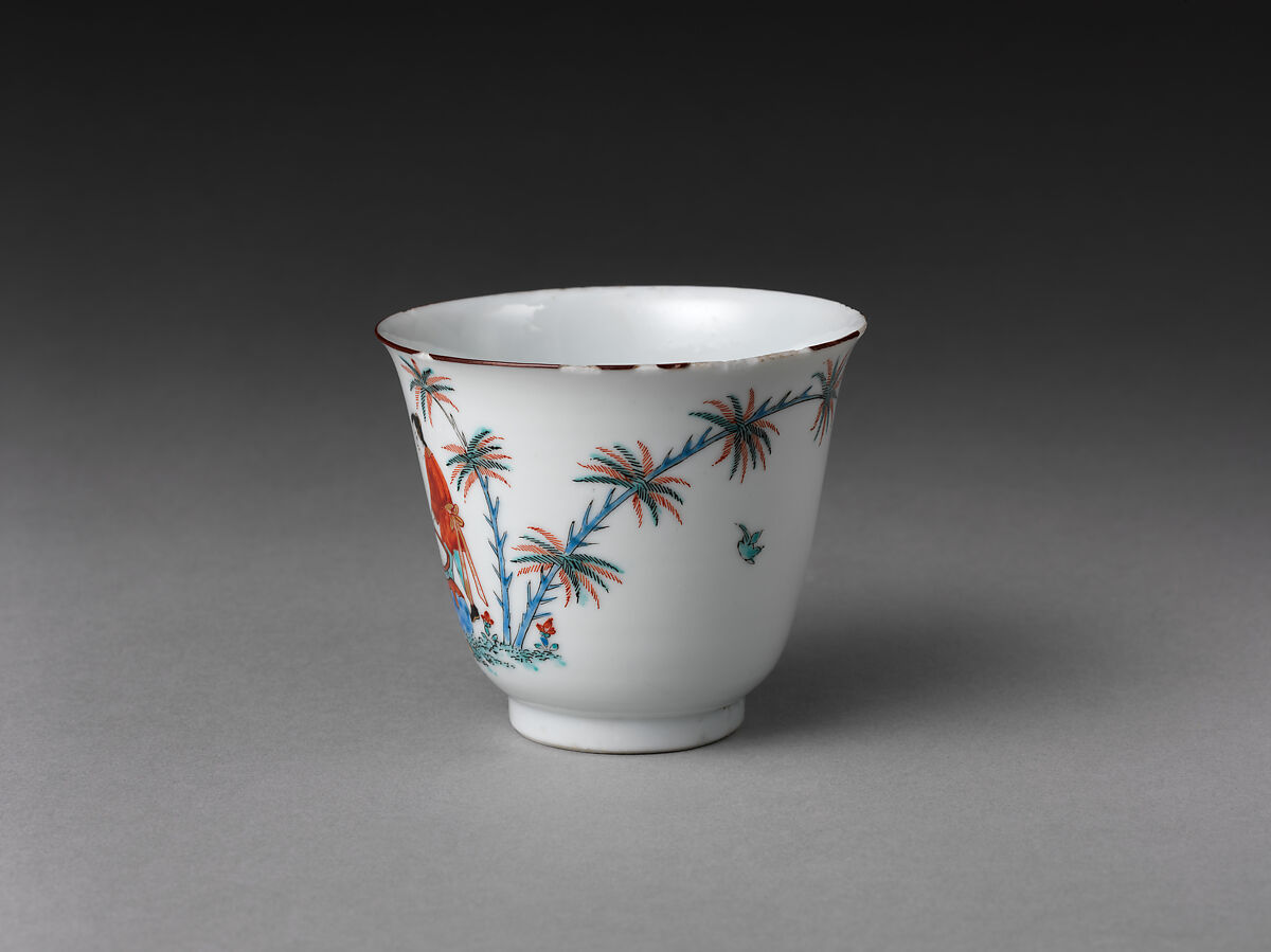 Cup and saucer with the Chinese story of Sima Guang, Hard-paste porcelain decorated with colored enamels over transparent glaze (Jingdezhen ware), Chinese with Dutch decoration