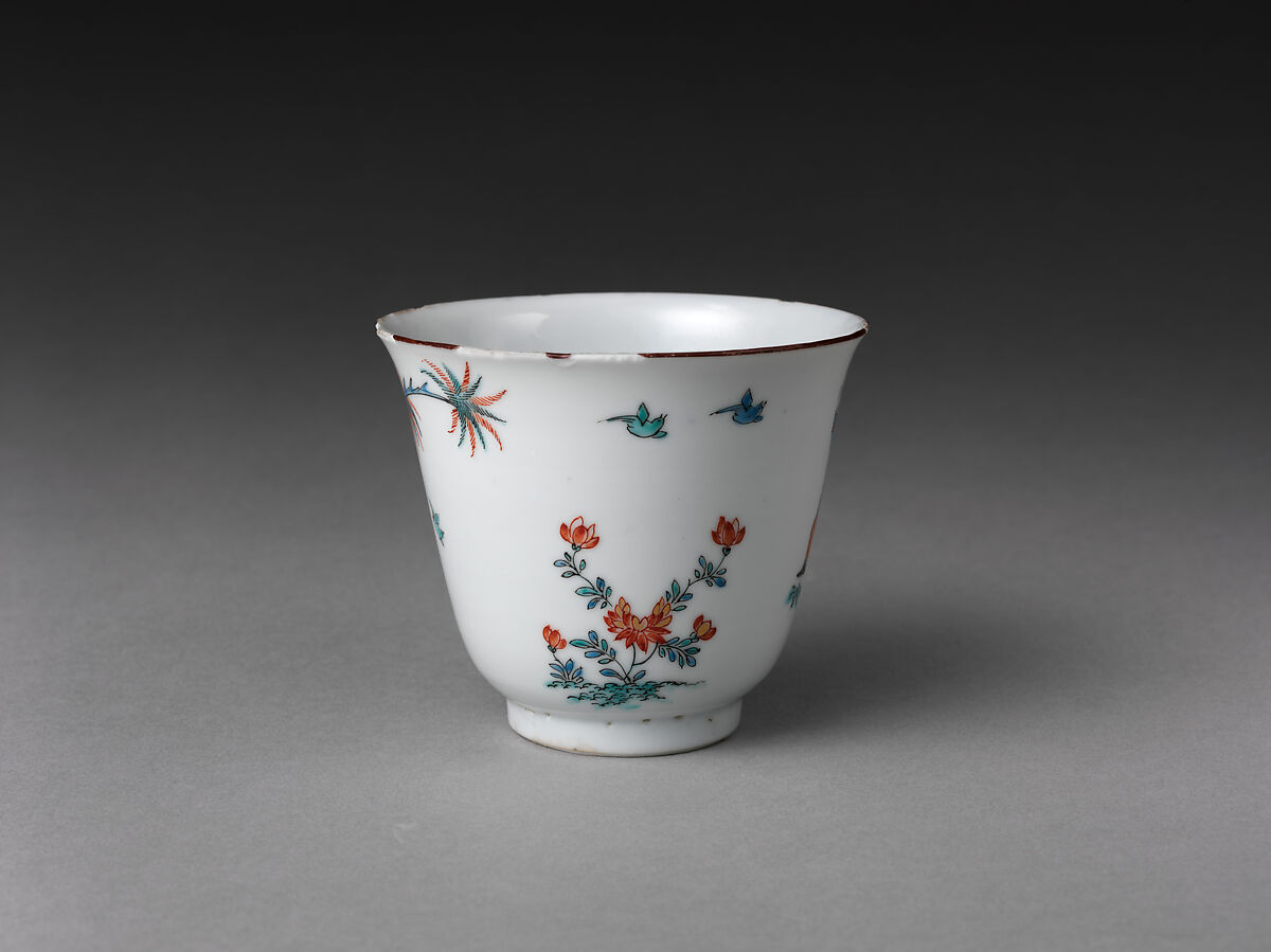 Cup and saucer with the Chinese story of Sima Guang, Hard-paste porcelain decorated with colored enamels over transparent glaze (Jingdezhen ware), Chinese with Dutch decoration