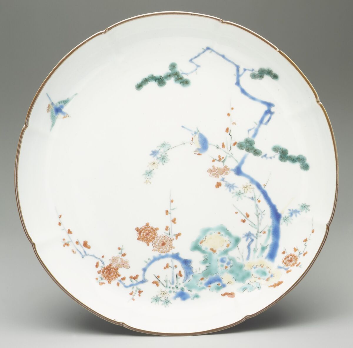 Dish, Hard-paste porcelain, Japanese, for European market 