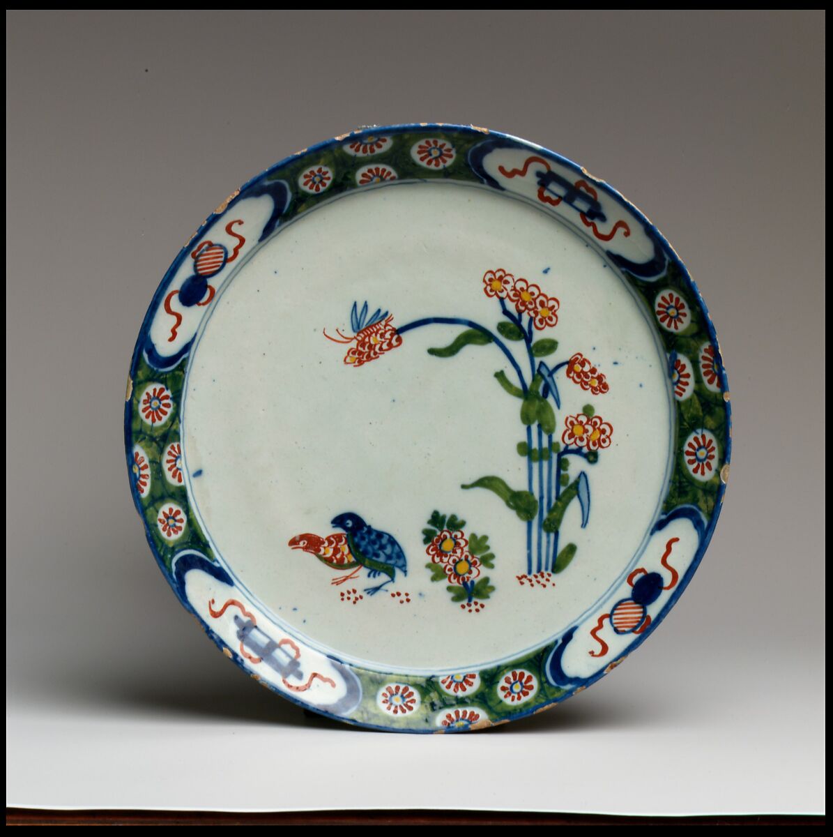 Plate, Tin-glazed earthenware, Dutch, Delft 