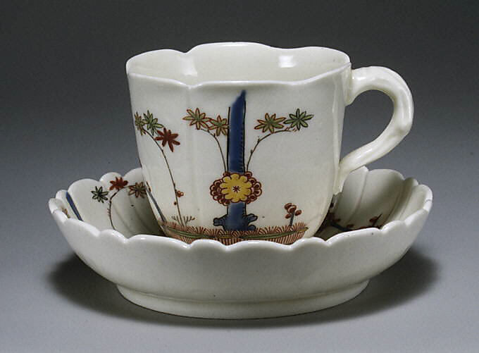 Cup and saucer, Saint-Cloud factory (French, mid-1690s–1766), Soft-paste porcelain, French, Saint-Cloud