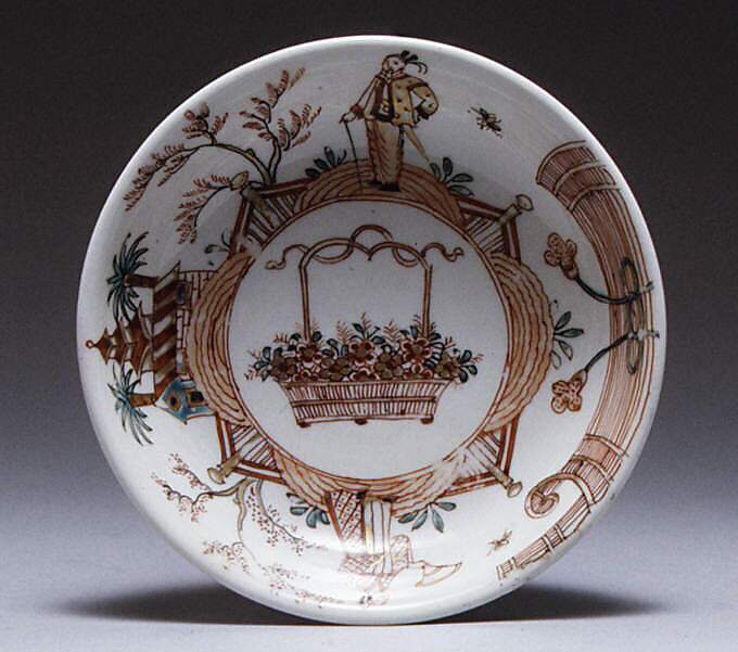 Saucer, Meissen Manufactory (German, 1710–present), Hard-paste porcelain, German, Meissen with Dutch decoration 